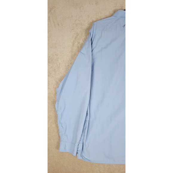 True Flies Men's Vented Fishing Shirt Long Sleeve Performance Utility Sz L Blue - Picture 12 of 16